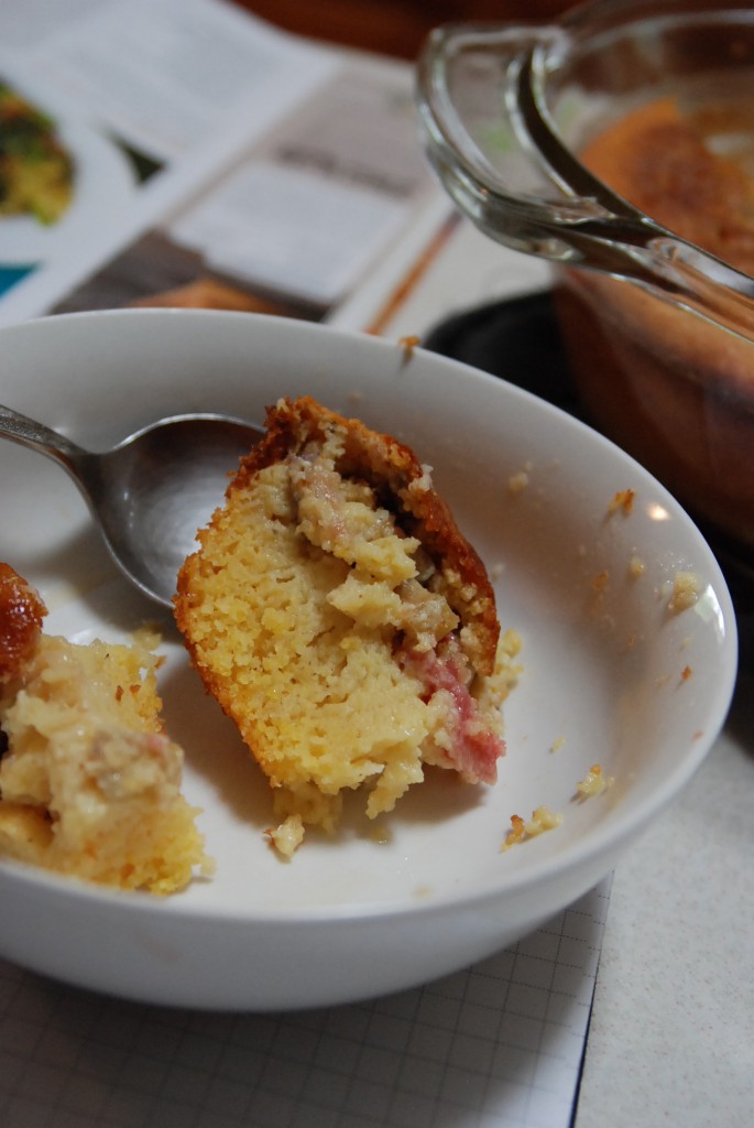 Rhubarb Spoon Bread ~~ Kate in the Kitchen